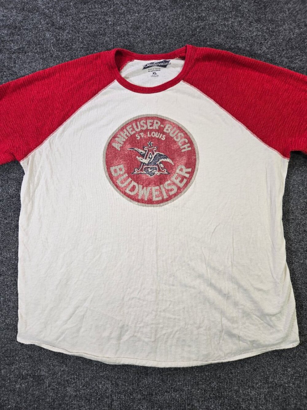 Lucky Brand Budweiser T-Shirt Mens XL Long Sleeve Crew Neck Beer Graphic Tee